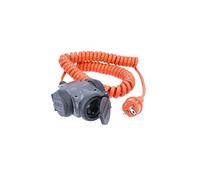 as - Schwabe alargador Espiral Extensible 5m, 3 Tomas, H07BQ-F 3G1,5, IP44 | Retracción automática, tapas protectoras, ideal para plataformas elevadoras, andamios y talleres