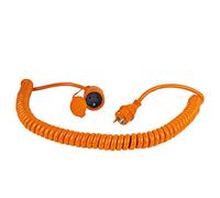 as - Schwabe alargador Espiral Extensible 5m H07BQ-F 3G1,5, IP44 | Retracción automática, tapa protectora, ideal para plataformas elevadoras, andamios y talleres