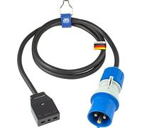 as - Schwabe Cable Adaptador CEE estándar Italiano 1,5 m, 230 V/16 A/3 Pines, Enchufe Italiano Tipo L (16 A) y Enchufe CEE con indicador de Voltaje powerlight y Tapa abatible, IP44, 360488