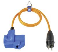as - Schwabe Cable adaptador CEE para caravana, 1.5 m, de poliuretano, enchufe con protección de contacto y enchufe CEE, 230 V/16 A/3 polos, IP44, 62436, Naranja