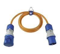 as - Schwabe Cable alargador de Camping 1,5 m - 230 V/16 A/3 Pines - Conector CEE con indicador de tensión - Acoplamiento CEE con Tapa abatible - Fabricado en Alemania - IP44 62430