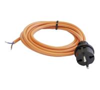 as - Schwabe Cable de conexión 3 m H07BQ-F 2x1,5-230 V 16 A - Enchufe Europeo Tipo CEE 7/17 sin Tierra - Extremo de Cable pelado de 30 mm - IP44 Resistente Polvo y Salpicaduras - Naranja, 70914