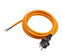 as - Schwabe Cable de conexión 5 m H05BQ-F 2x1,0-230 V 16 A - Enchufe Europeo Tipo CEE 7/17 sin Tierra - Extremo de Cable pelado de 30 mm - IP44 Resistente Polvo y Salpicaduras - Naranja, 70913