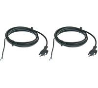 as - Schwabe - Cable de conexión 70642 Cable de conexión Euro, Negro, 1,5m H03VVH2-F 2x0,75, 230 V, 1,5 m (Paquete de 2)