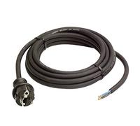 as - Schwabe Cable de conexión Goma 15 m H07RN-F 3G1,5 - Enchufe con Toma de Tierra - 230 V / 16 A - Extremo de Cable pelado de 30 mm - IP44 Resistente Polvo y Salpicaduras - Negro, 70912