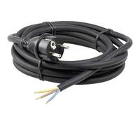 as - Schwabe Cable de conexión Goma 3 m H05RN-F 3G1,0 - Enchufe con Toma de Tierra - 230 V / 16 A - Extremo de Cable pelado de 30 mm - IP44 Resistente Polvo y Salpicaduras - Negro, 60376