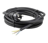 as - Schwabe Cable de conexión Goma 4,5 m H07RN-F 3G1,5 - Enchufe con Toma de Tierra - 230 V / 16 A - Extremo de Cable pelado de 30 mm - IP44 Resistente Polvo y Salpicaduras - Negro, 60379