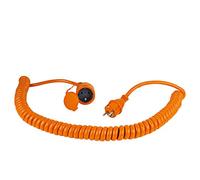 as - Schwabe Cable Espiral Extensible de 1 a 5 m H07BQ-F 3G2,5 - alargador de Cable 230 V/16 A - con Contacto de protección - Schuko - Resistente al Polvo y a Las Salpicaduras (IP44) - Naranja, 70415