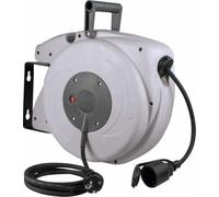 as - Schwabe Carrete de cable automático 10 m H07RN-F 3G2,5 IP44 | Extraíble del soporte de pared y se puede utilizar de forma portátil con alimentación automática de cables y soporte