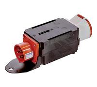 as - Schwabe - Distribuidor de corriente MIXO MAIN - 5 polos 400 V, 16 A enchufe CEE a toma de corriente CEE 16 A - Distribuidor de corriente apto para obras - IP44 - Hecho en Alemania - Negro