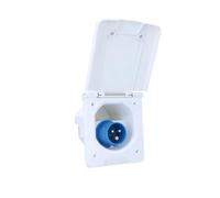 as - Schwabe Enchufe de alimentación CEE para caravana, 230 V, 16 A, 3 pines, tapa abatible con cierre magnético, resistente a los rayos UV, IP44, fabricado en Alemania, color blanco, 62470