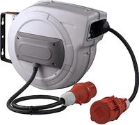 as - Schwabe enrollacables automático CEE 10 m, 180° giratorio, montaje pared o techo, desmontable uso móvil, 400 V, 16 A, 5 polos, IP44 exterior