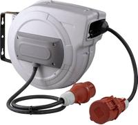 as - Schwabe enrollacables automático CEE 15 m, 180° giratorio, montaje pared o techo, desmontable uso móvil, 400 V, 16 A, 5 polos, IP44 exterior