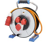 as - Schwabe IronCoat Xperts enrollacables CEE 40 m H07BQ-F 5G1,5, IP44 exterior, 2 tomas de corriente con toma de tierra y 1 toma CEE 400 V 5 polos, Interruptor térmico, Made in Germany