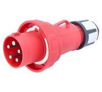 as-Schwabe MENNEKES, conector CEE de 400V, 63A, color rojo, con conexión por tornillo, máximo 16mm², grado de protección IP44