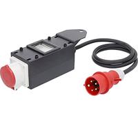 as - Schwabe - MIXO Distribuidor de corriente Spree 400 V /32 A / 5 polos - Enchufe CEE con cable de manguera de goma pesada de 1,5 m - Distribuidor de corriente para obras - IP44 - Hecho en Alemania