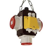 as - Schwabe MIXO Energy Cube IV DAT+ - Distribuidor de pared con 3 tomas CEE 400 V, 16 A, 5 polos - MIXO con toma de datos y distribuidor de aire comprimido NW7.2, IP44, Hecho en Alemania - negro