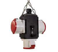 as - Schwabe MIXO Energy Cube V - Distribuidor de pared con 3 tomas de corriente CEE de 5 polos, 400 V, 32 A - Distribuidor MIXO para mejor alimentación eléctrica - IP44 - Hecho en Alemania - Negro