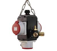 as - Schwabe MIXO Energy Cube VII+ - Distribuidor de pared con 3 tomas CEE de 5 polos - Distribuidor MIXO con conexión de aire comprimido in usible - IP44 - Made in EU - Negro I 60753