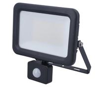 as - Schwabe Optiline 46671 - Foco LED con detector de movimiento (50 W, 6000 lúmenes, 4000 K, vida útil de más de 40.000 h, ángulo de haz: 120° - 15 cm, cable con adaptador de conexión rápida, IP44)