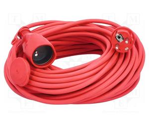 AS SCHWABE Prolongador de alimentación H05VV-F 3G1,5mm2 25m Rojo