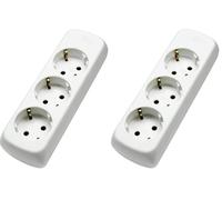 as - Schwabe Regleta de alimentación de 3 vías, máx. 3500 W, Apta para Montaje en Pared, atornillada, sin línea de alimentación, con Mayor protección de Contacto, 230 V, 16 A, Blanca, 11731