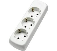 as - Schwabe Regleta de alimentación de 3 vías, máx. 3500 W, apta para montaje en pared, atornillada, sin línea de alimentación, con mayor protección de contacto, 230 V, 16 A, blanca, 11731