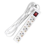 as - Schwabe - Regleta de enchufes de 5 caras con clavija plana para uso en interiores con protección de contacto extremadamente plana clavija de contacto de puesta a tierra 230V, 16A -IP20- blanco