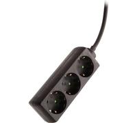 as - Schwabe - Regleta de enchufes triple, negra con protección de contacto aumentada 13912