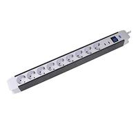 as - Schwabe - Regletas de enchufes FLASH con protección contra sobretensiones - 9 tomas de corriente y cable de 1,5 m - cable de extensión con interruptor encendido/apagado - Blanco