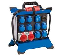 as - Schwabe STECKY DUO 2 - Distribuidor de corriente portátil (conector CEE, 400 V/16 A, 5 pines, 8 x Schuko, 2 x CEE 16 A, 2 x puertos USB, adaptador móvil, distribuidor para interior y exterior,
