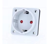 as - Schwabe Toma de corriente incorporada - Toma de contacto a tierra de 230 V/16 A - Enchufe Schuko para uso en interiores - Enchufe para instalación, sin tapa - Fabricado en Alemania - Gris I 45084