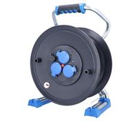 as - Schwabe Xperts carrete de cable vacío, para aprox. 40 m de cable, exterior IP44, 3 tomas de corriente con toma de tierra, USB, Interruptor térmico, Made in Germany
