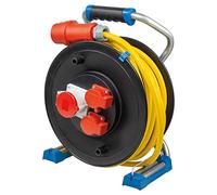 as - Schwabe Xperts enrollacables CEE 25 m AT-N07V3V3-F 5G2,5, IP44 exterior, 2 tomas de corriente con toma de tierra y 1 toma CEE 400 V 5 polos, Interruptor térmico, Made in Germany