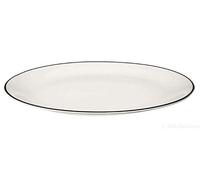 ASA 1903113 Ligne Noire Platos Llanos, Porcelana, Blanco, 26,5 x 26,5 x 2 cm