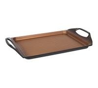 San Ignacio Origen - Placa Grill De 45x27cm - Fabricada En Aluminio Fundido - Interior Negro Quantanium Con Diamante Saphire Y Cobre - Para Todos Los Fuegos - Punto De Inducción - Asador Uso Diario