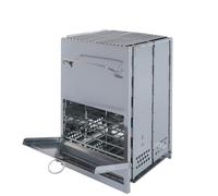 Asador de Carbón Parrillas De Carbón Parrilla Barbacoa Mango Portátil Plata Para Acampar Cocina Al Aire Libre Exterior Camping Picnic(20 * 20 * 35cm)