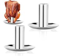 Asador de pollo de acero inoxidable, con forma de lata de cerveza, para parrilla, con recipiente extraíble y bandeja de recogida