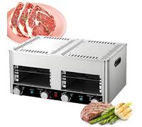 Asador eléctrico infrarrojo sin humo para interiores. Se adapta a la encimera de la cocina. Incluye bandeja y parrilla. Estufa comercial para carne de 800 °C para cocinar carne, cerdo,B