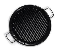 La Valenciana 46 cm de acero esmaltado plancha Pan con 2 manijas, Negro