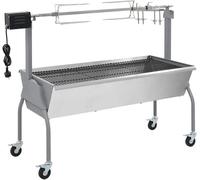 Asador para parrilla eléctrica, acero inoxidable; parrilla de carbón con ruedas; carrito para parrilla, ideal para terraza, exteriores, jardín y camping