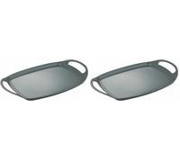 Asadora San Ignacio Earth Grey SG-6755 Gris Aluminio Forjado 36,9 x 24,6 cm Con asas (Paquete de 2)