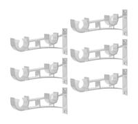 ASAKKURA 6 Soportes de Barra de Cortina Doble Mate Blanco, Soporte de Pared Ajustable para Instalación Lateral o Superior, Juego de 6 Piezas Resistente para Cortinas Pesadas en Hogar