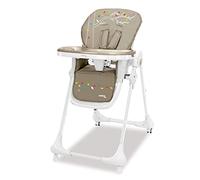 Asalvo CHEF Trona con Ruedas para Bebé, Silla Alta hasta 36 meses, Trona Evolutiva, Silla Baja, Respaldo Reclinable, Bandeja Extraíble y Ajustable, Plegable, Árbol Marrón