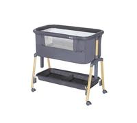 Asalvo Minicuna de colecho Smart 2 en 1 – 7 alturas, ruedas con freno, colchón incluido, gris