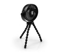 Asalvo Ventilador Portátil Recargable USB-C para Silla de Paseo, Silla de Auto y Cuna, 4 Velocidades, Luz LED RGB, Rotación 360° Horizontal, Batería 2000 mAh
