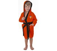 Asditex Albornoz Unisex Valencia C.F. Infantil Naranja. Talla: 14/16 años. Tejido 100% algodón Rizo Americano.