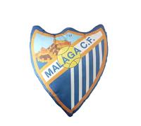 ASDITEX Cojín Decorativo 3D Malaga CF, Diseño Escudo del Club, Terciopelo, Azul y Naranja