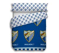 ASDITEX Funda Nórdica Málaga CF, Diseño Oficial del Club, para Cama de 90, 105, 135, 150 cm, Azul y Blanco (135)