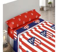 Juego de Sábanas 3 Piezas Atlético de Madrid Rayas Escudos Para Cama de 150 79603